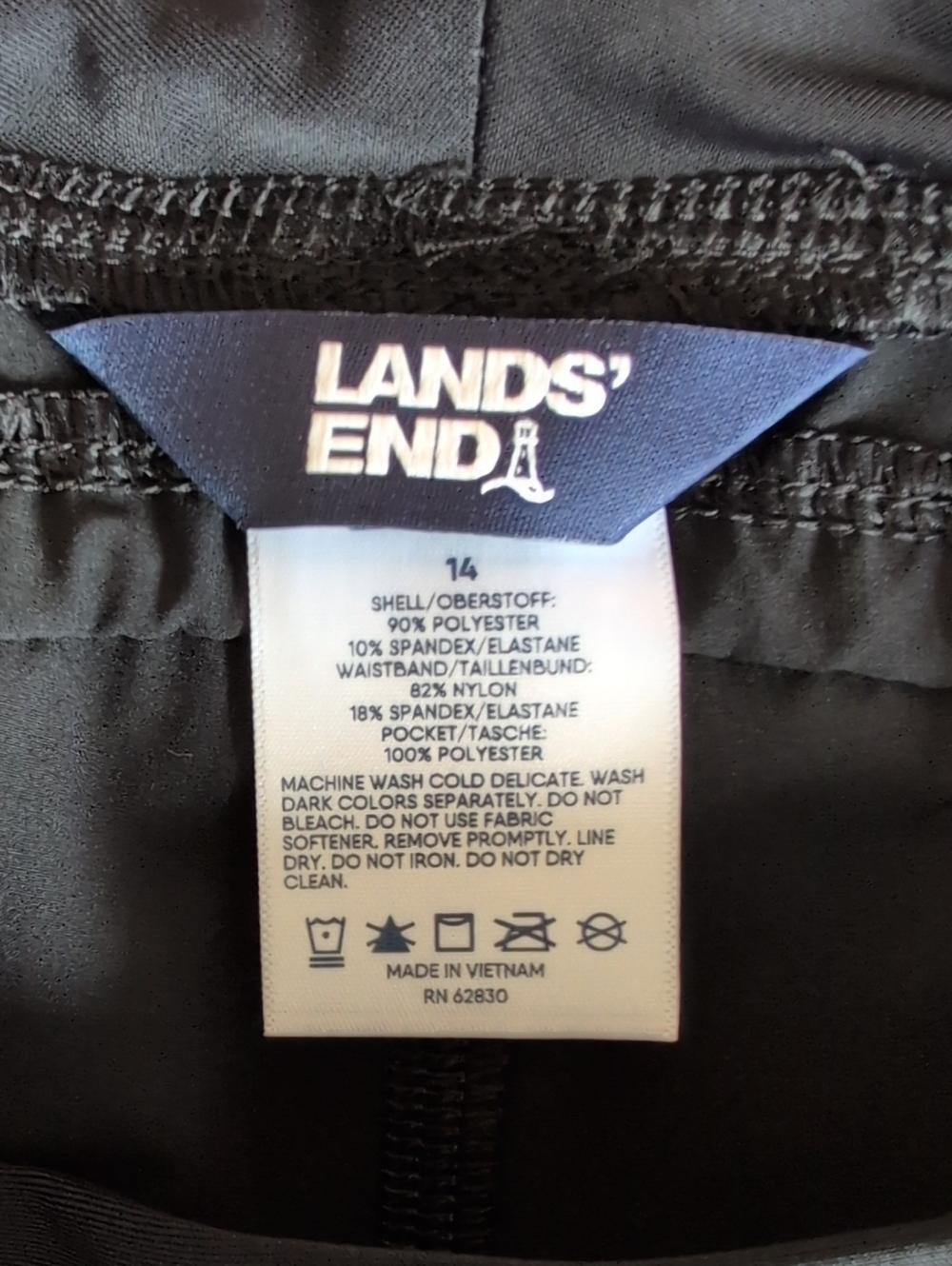 Lands' End Black Women's Active Shorts - Picture 6 of 7